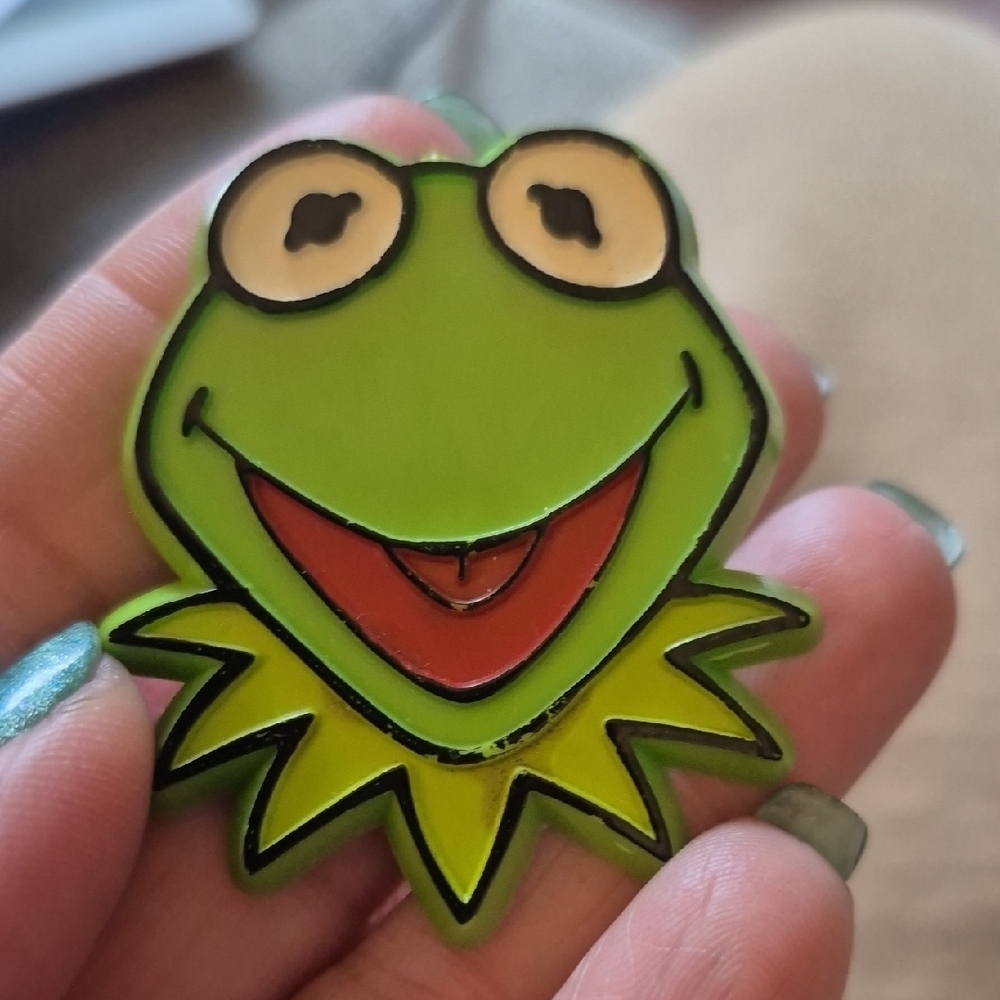 Kermit Vintage Jim Henson Associates Kermit The Frog Pin Brooch 1978 Muppets 2" - Picture 5 of 5